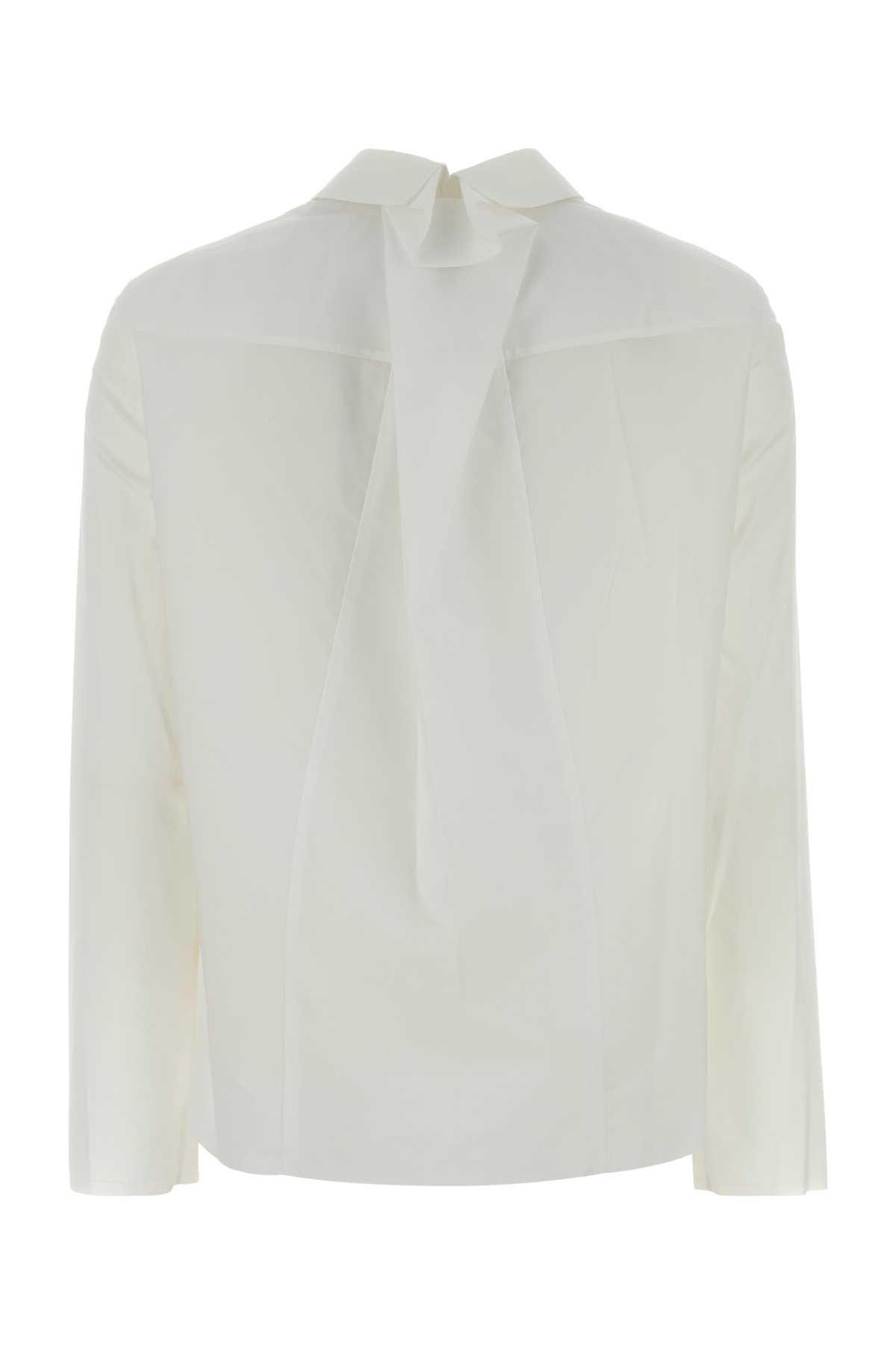 Mm6 Maison Margiela White Poplin Shirt In White