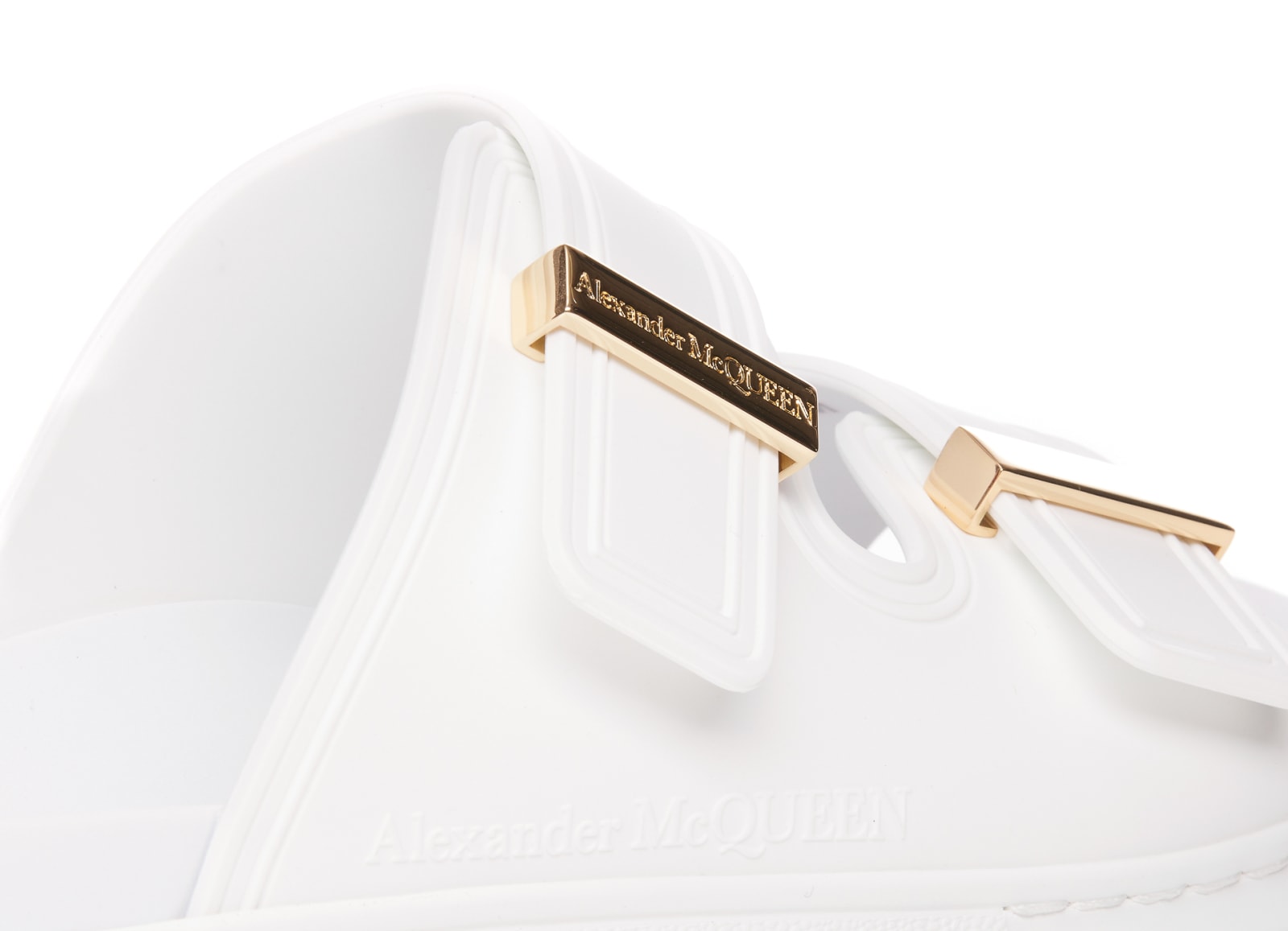 Shop Alexander Mcqueen Oversize Hybrid Sandals In Bianco