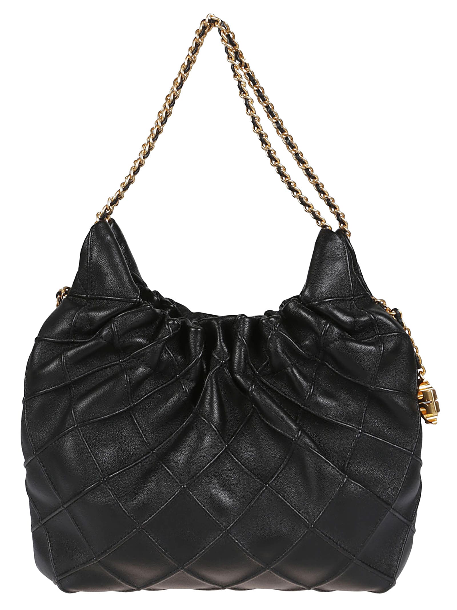 Tory Burch Fleming Mini Hobo Bag In Black
