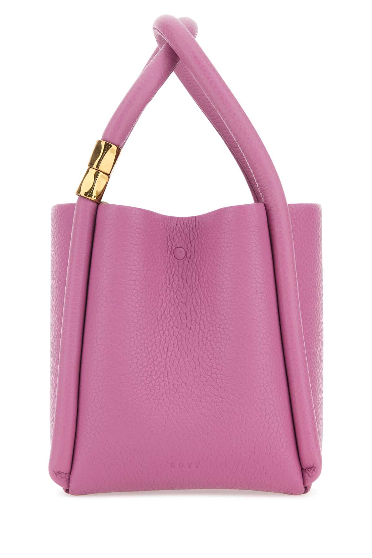 Dark Pink Leather Lotus 12 Handbag