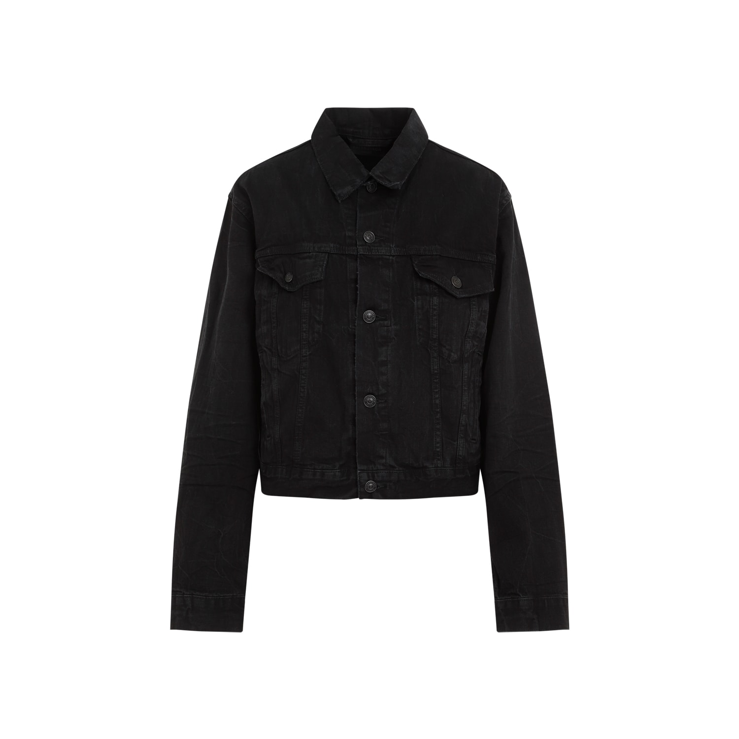 Shop Balenciaga Small Fit Jacket In Lightweight Black