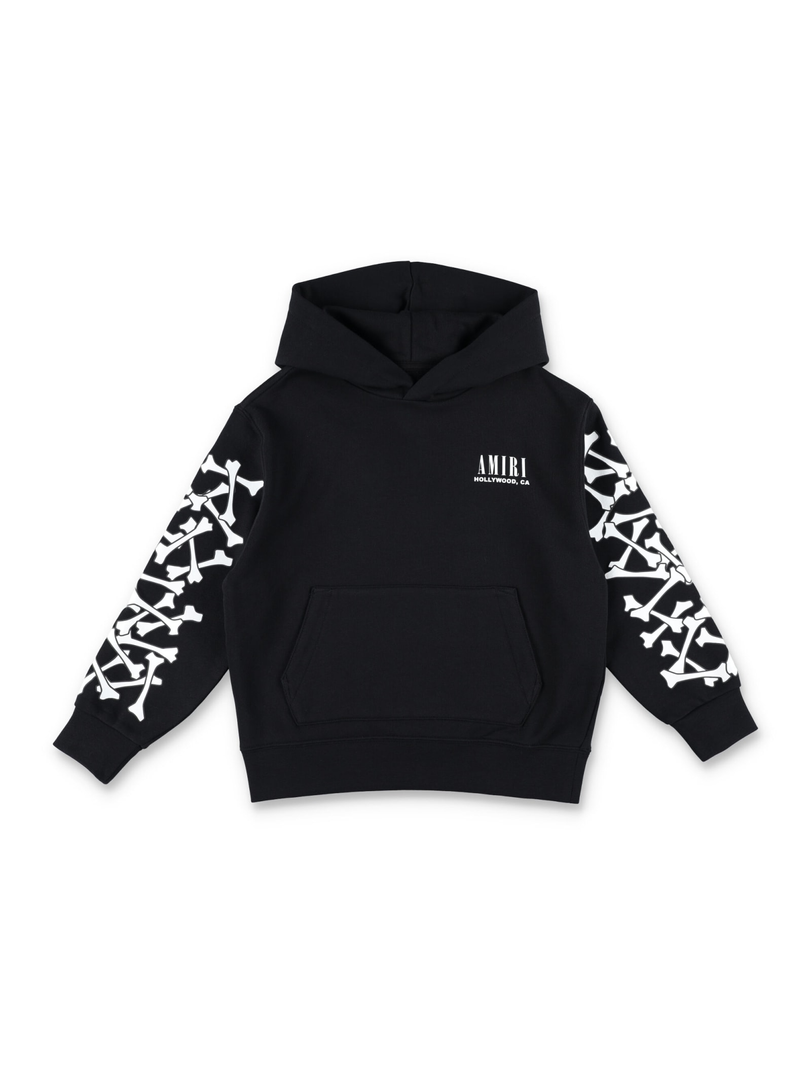 Shop Amiri Kid - Hoodie Skeleton Sleeves In Black