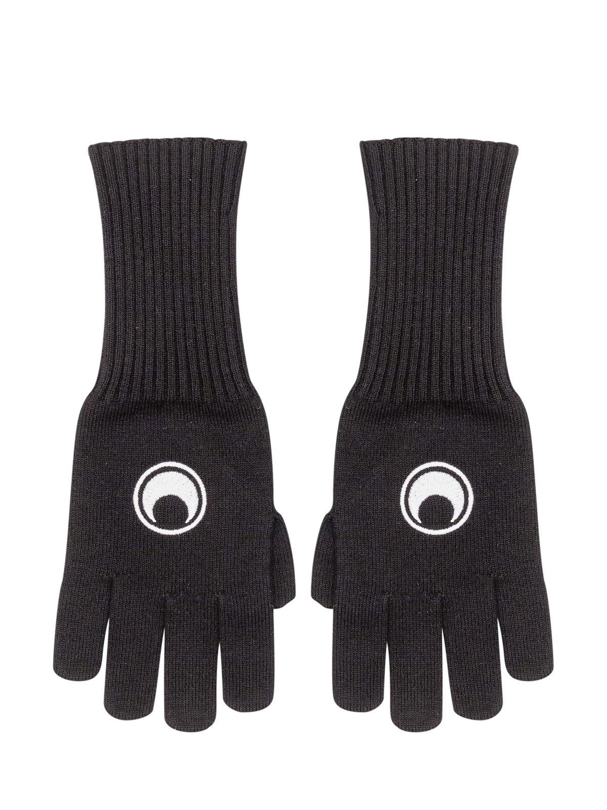 Logo Embroidered Full-finger Gloves