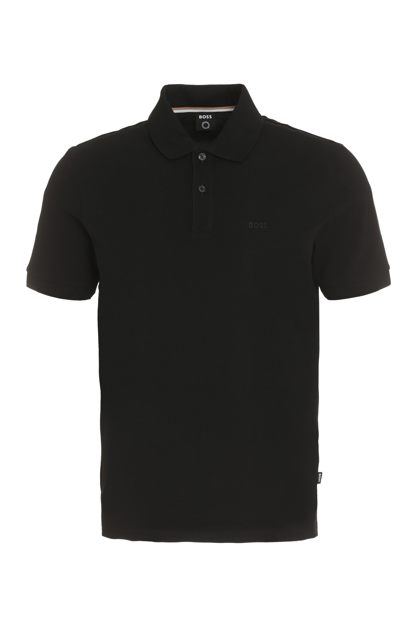 Hugo Boss Paddy Polo Shirt With Drop-needle Stitching In Black
