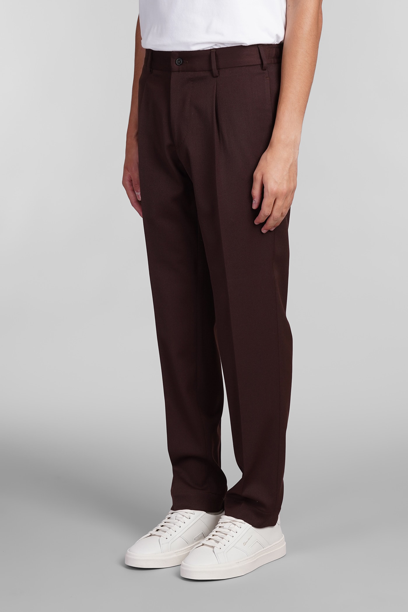 Shop Santaniello Irno Viag Pants In Bordeaux Polyester