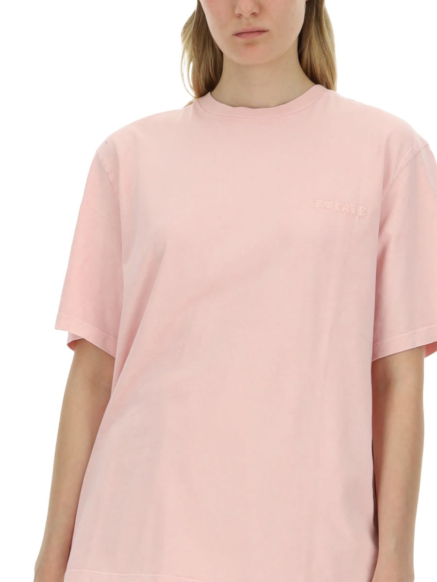 Rotate Birger Christensen Rotate Birgerchristensen T-shirt With Logo In Pink