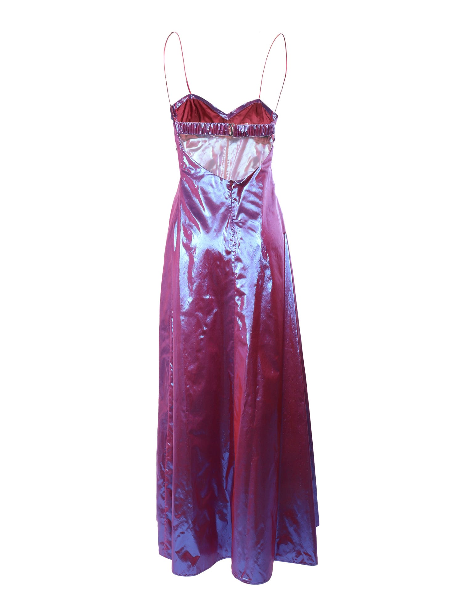 Shop Forte Forte Long Metallic Dress In Purple