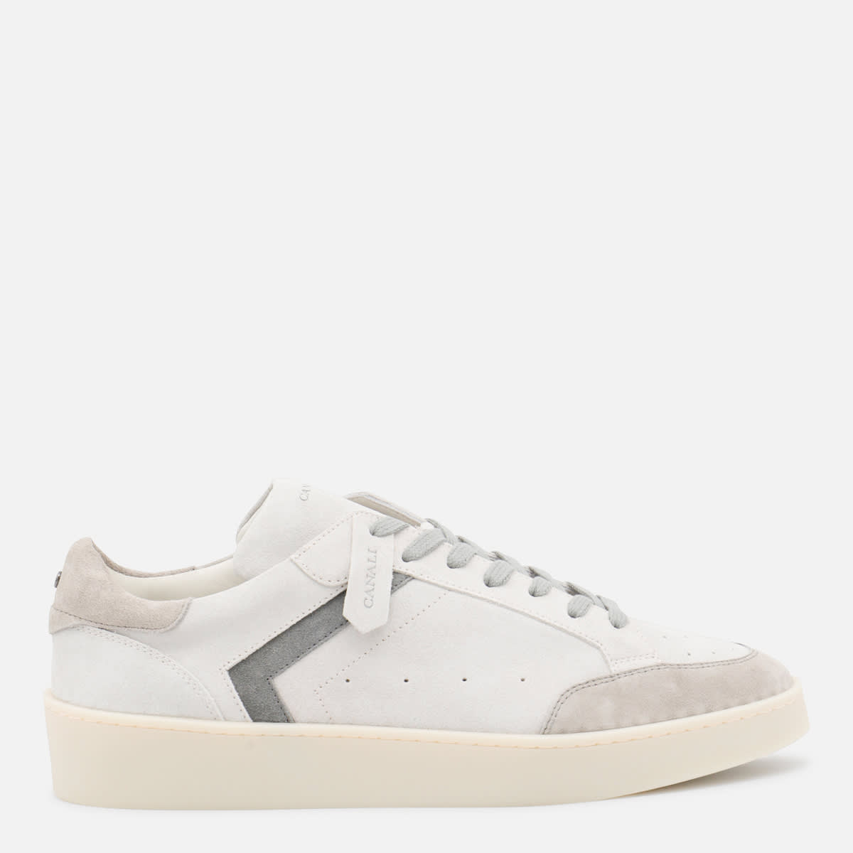 White And Grey Leather Sneakers