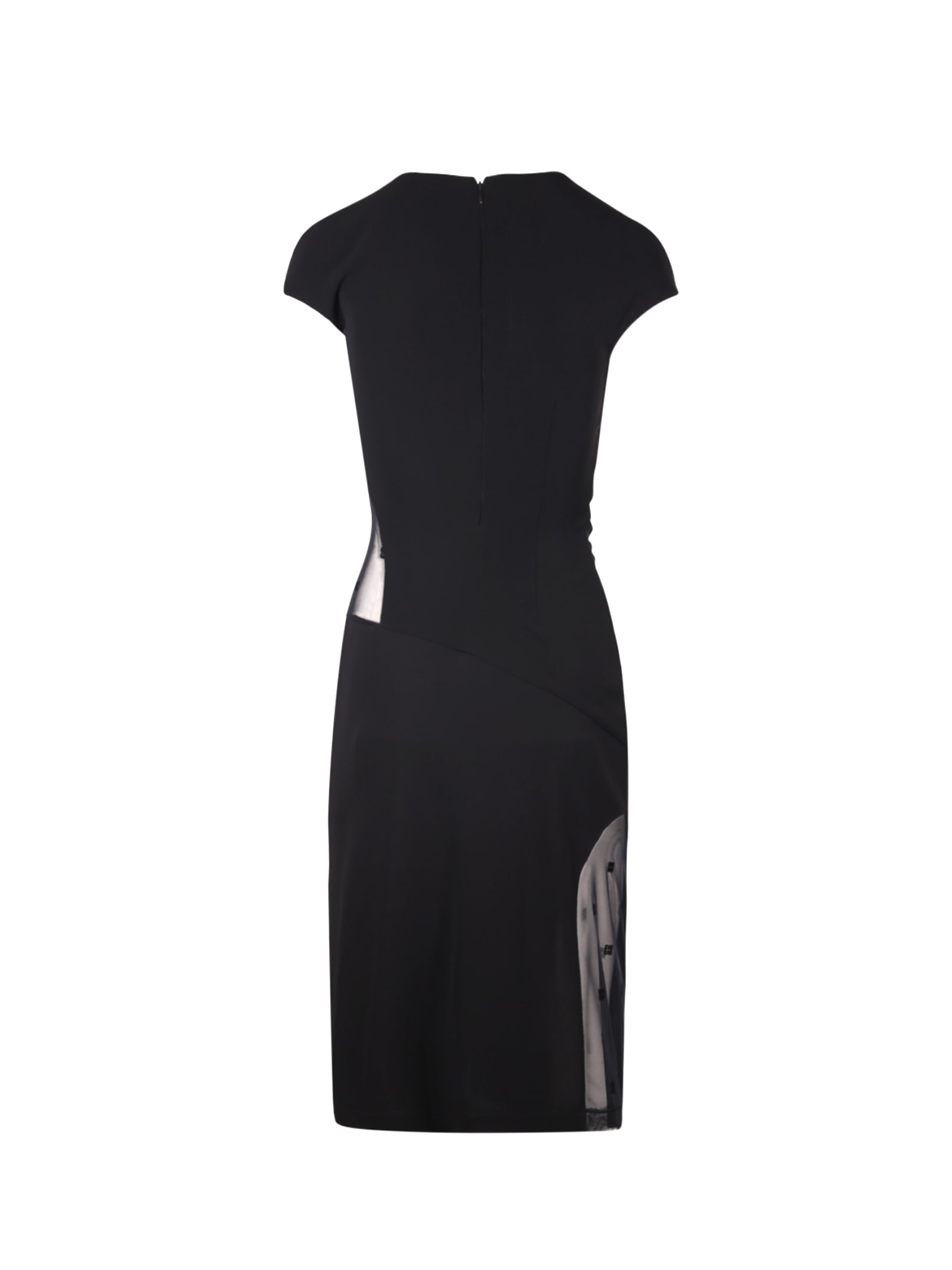 Shop Givenchy Crepe And Tulle Dress In Black