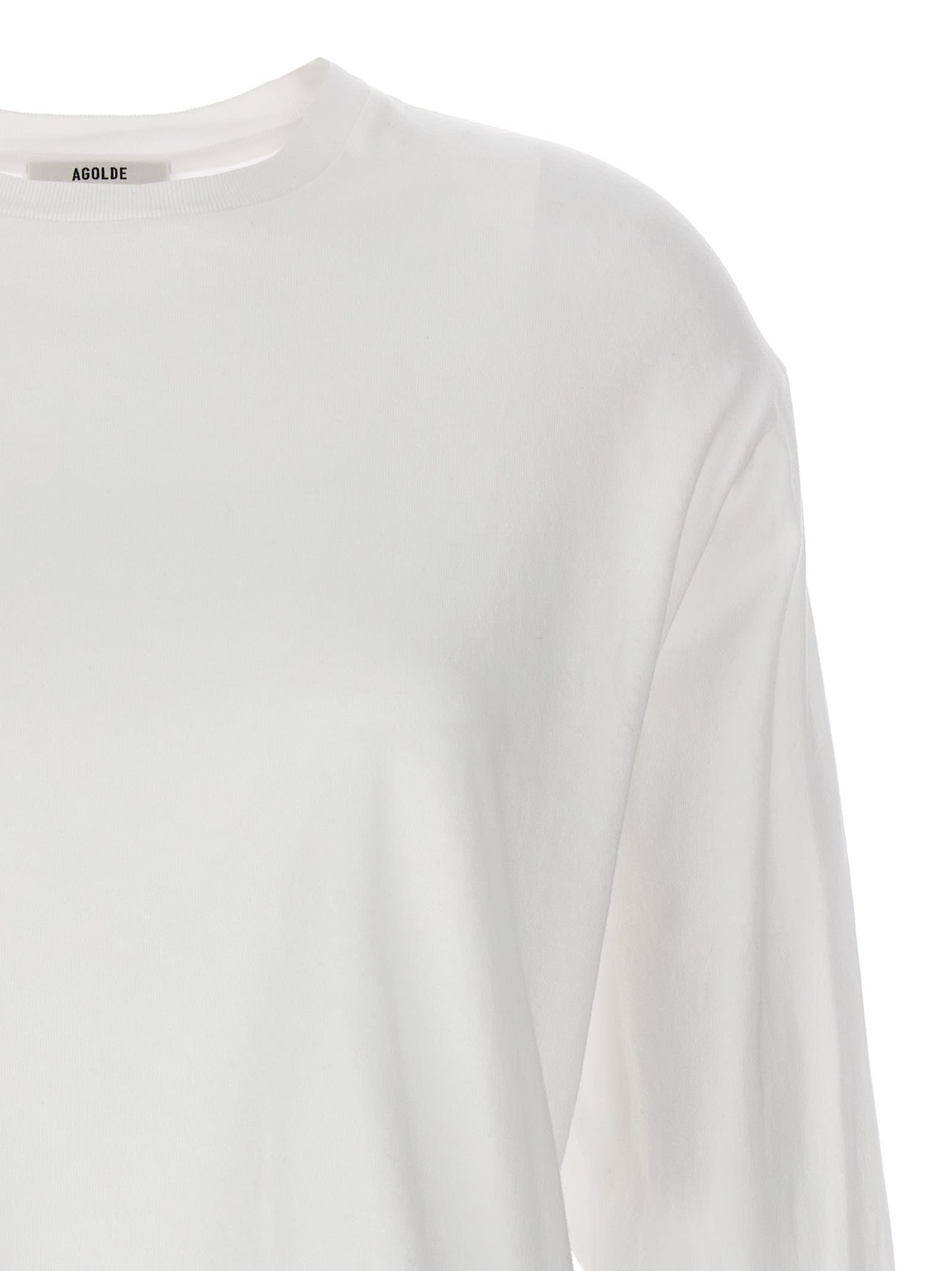 Shop Agolde Mason Cropped T-shirt In White