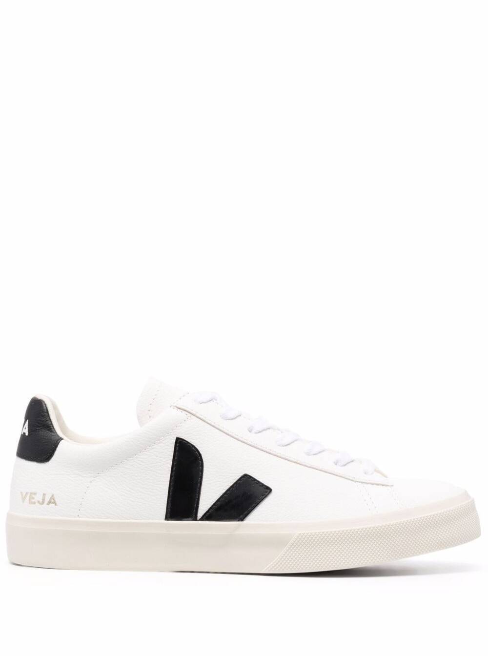 campo White And Black Low Top Sneakers In Vegan Leather Woman