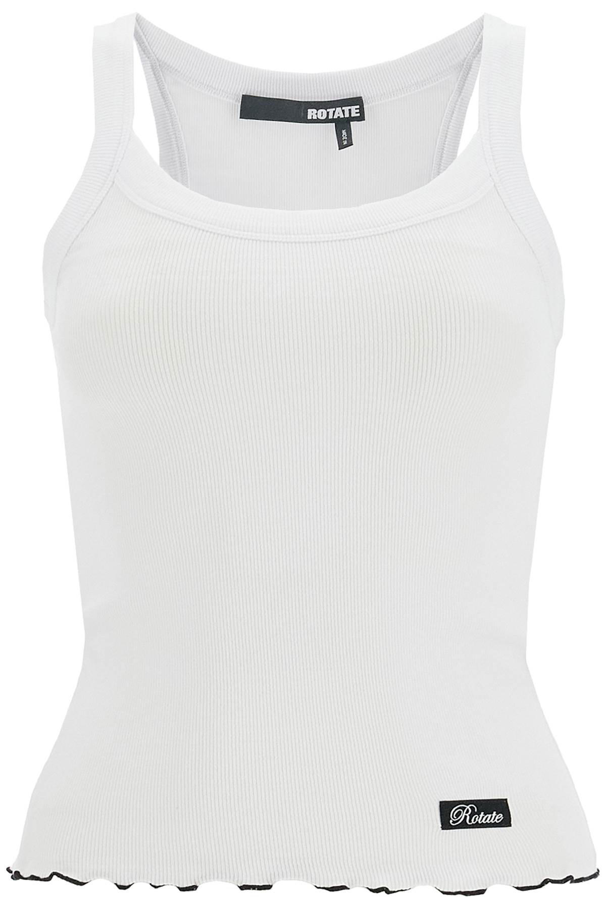 Ribbed Tank Top With Logo Label