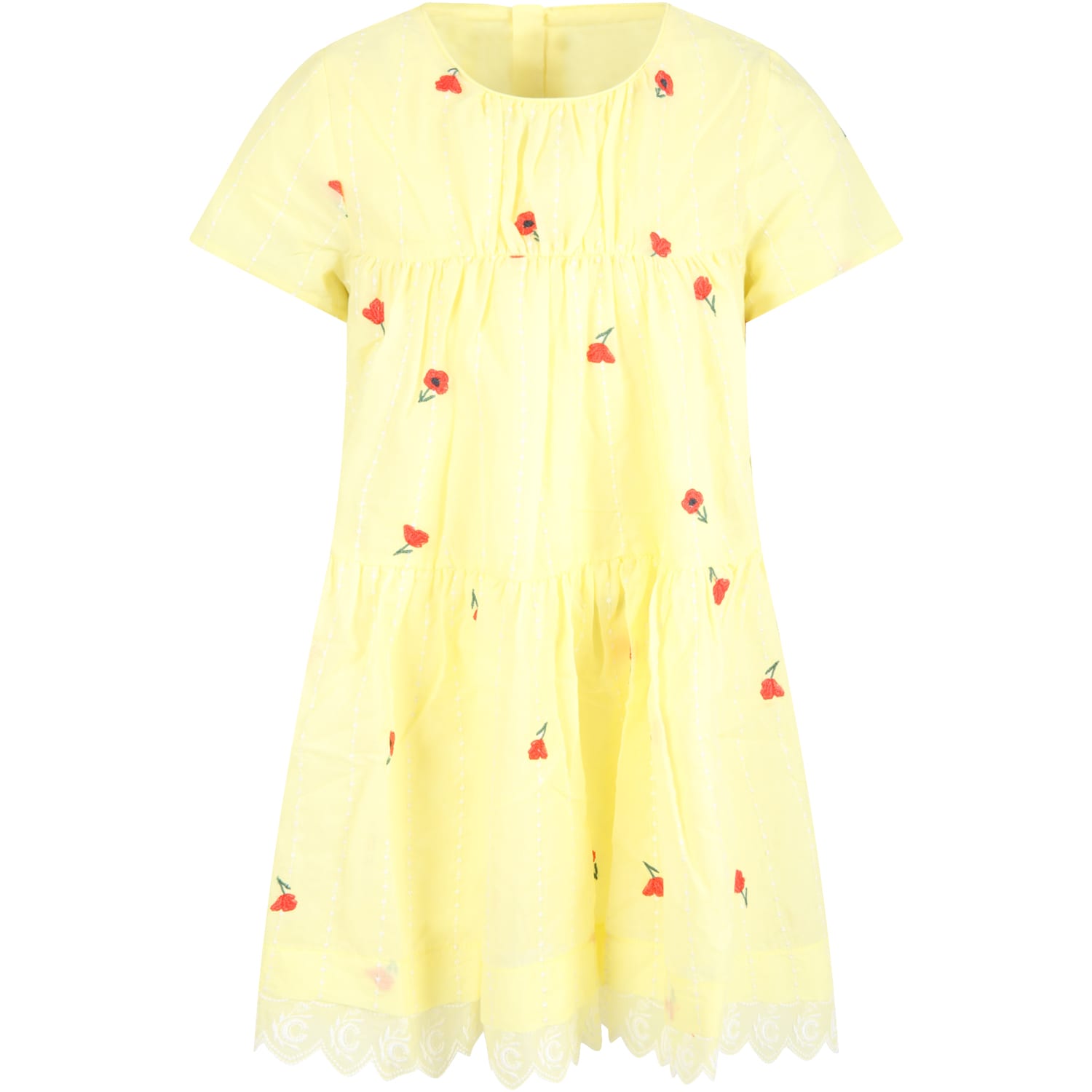 CHLOÉ YELLOW DRESS FOR GIRL WITH ROSES,11812175