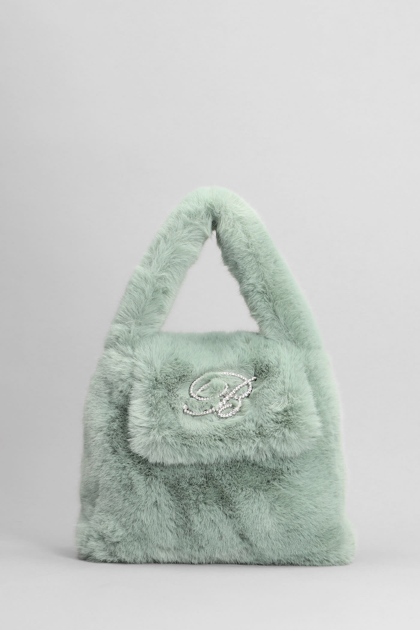 Blumarine Hand Bag In Green Eco-fur