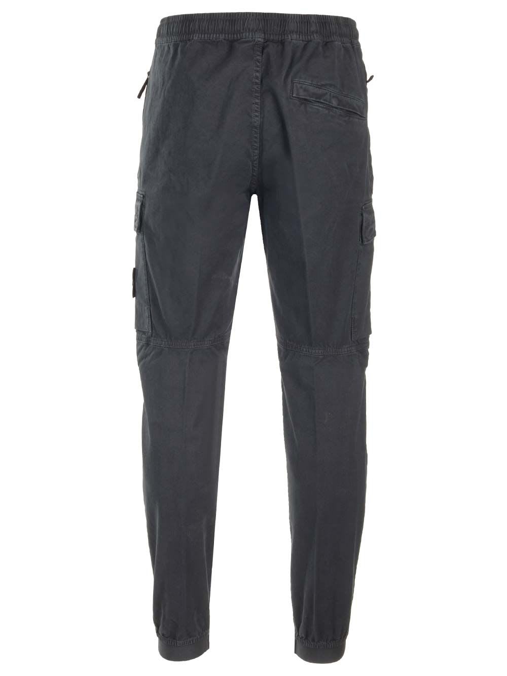 Shop Stone Island Cargo Pants In Organic Cotton In Blue