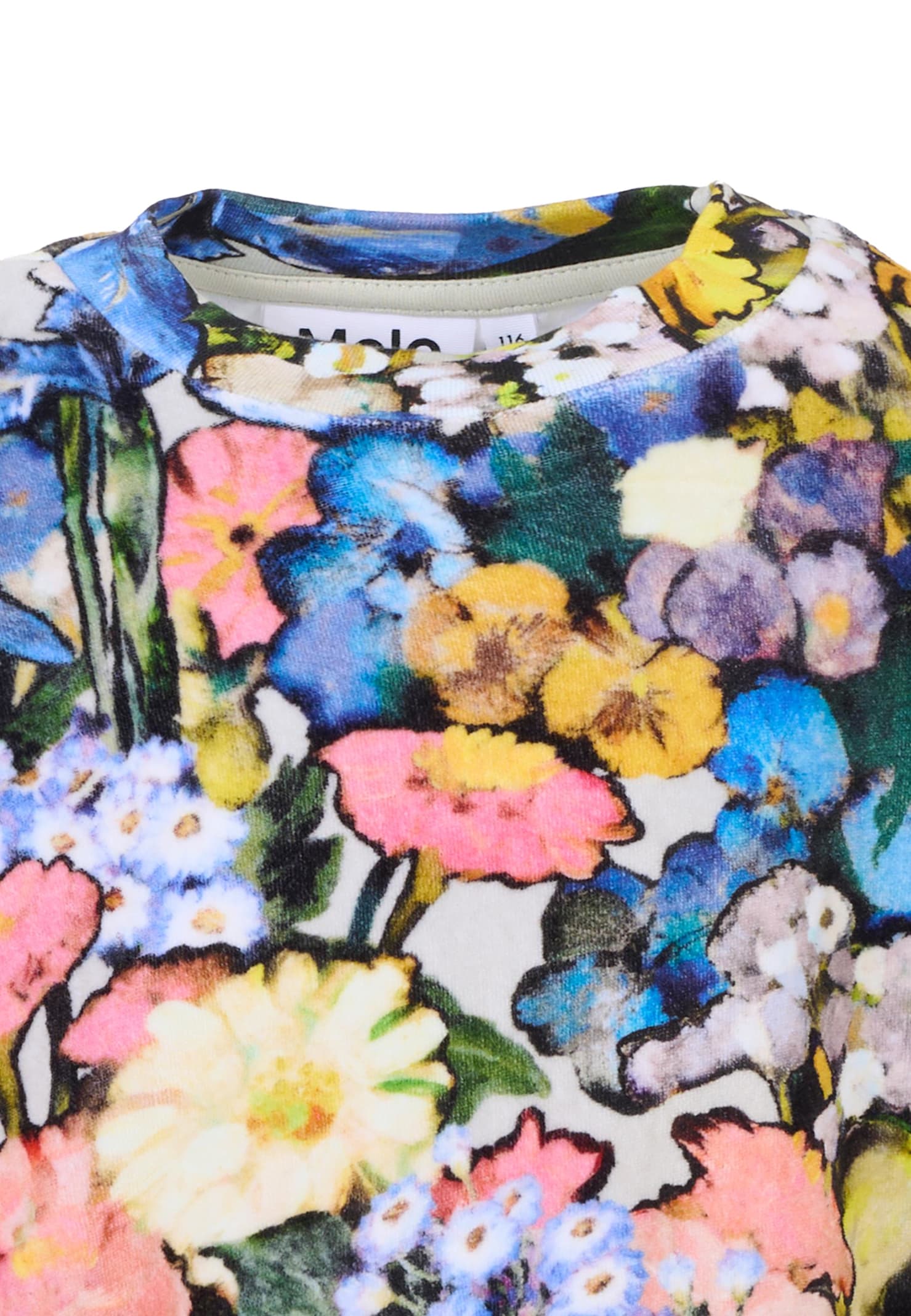 Molo Multicolor Sweatshirt For Girl With Flowers In Multi