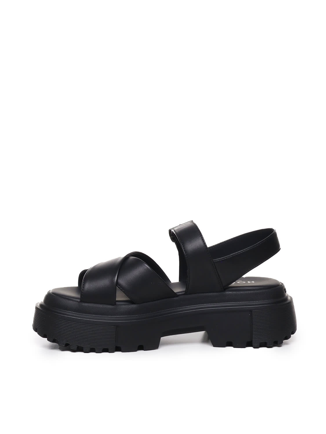 Shop Hogan Sandals H644 In Black