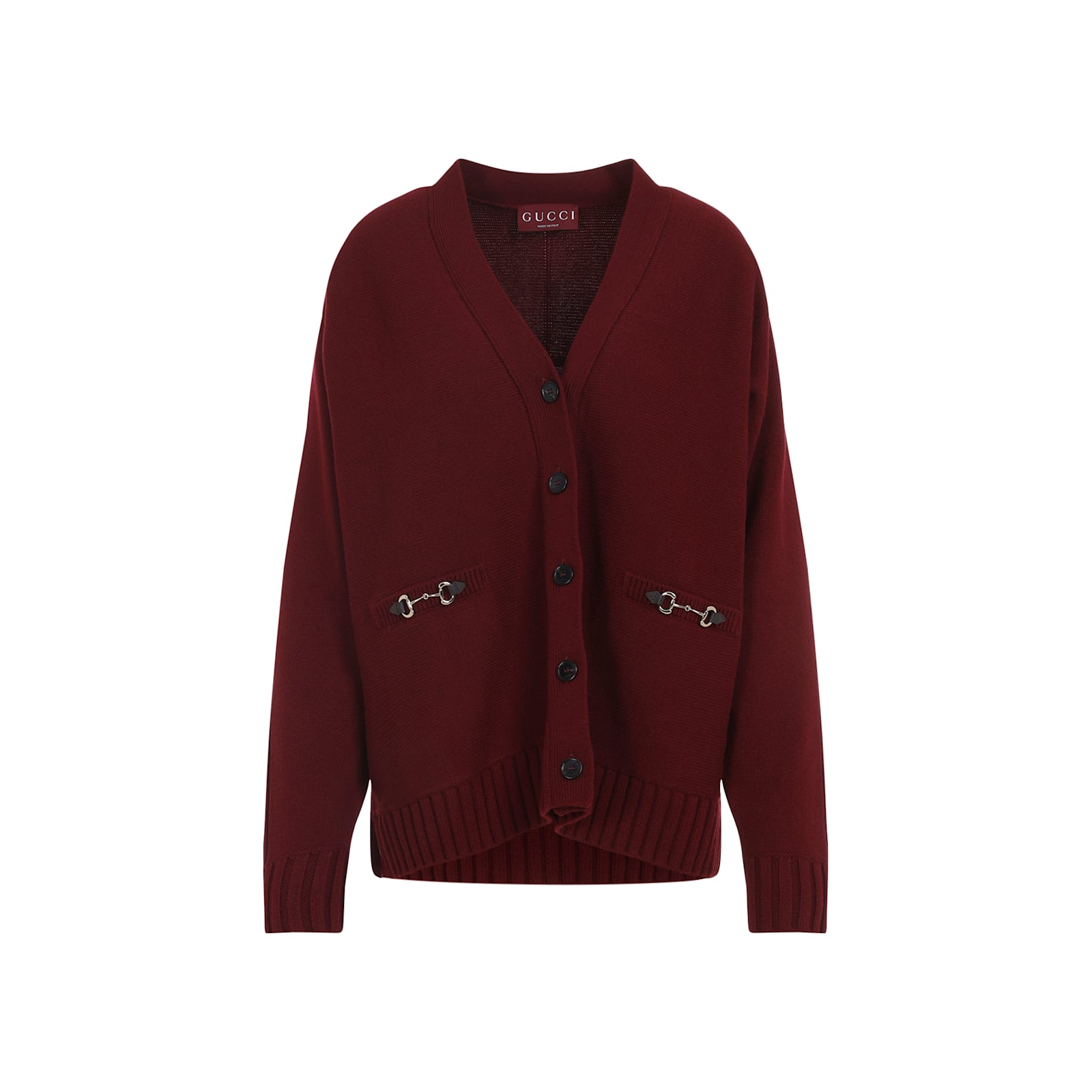 Gucci Women Wool And Cashmere V-necked Cardigan In Brown