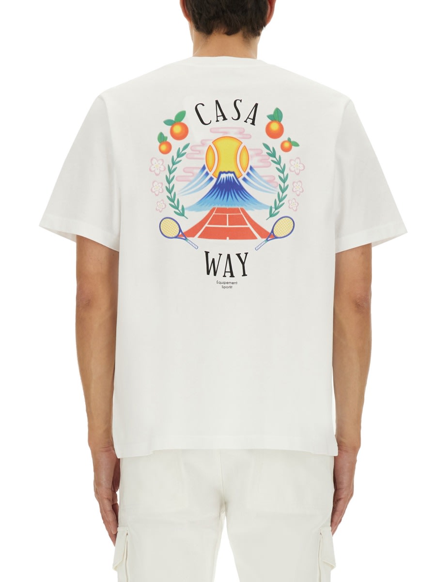 Casablanca Graphic T-shirt With Classic Crew Neck In White
