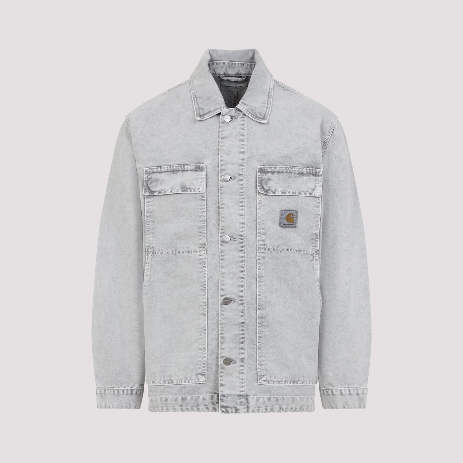 Carhartt Wip Button-up Organic Cotton Jacket In White