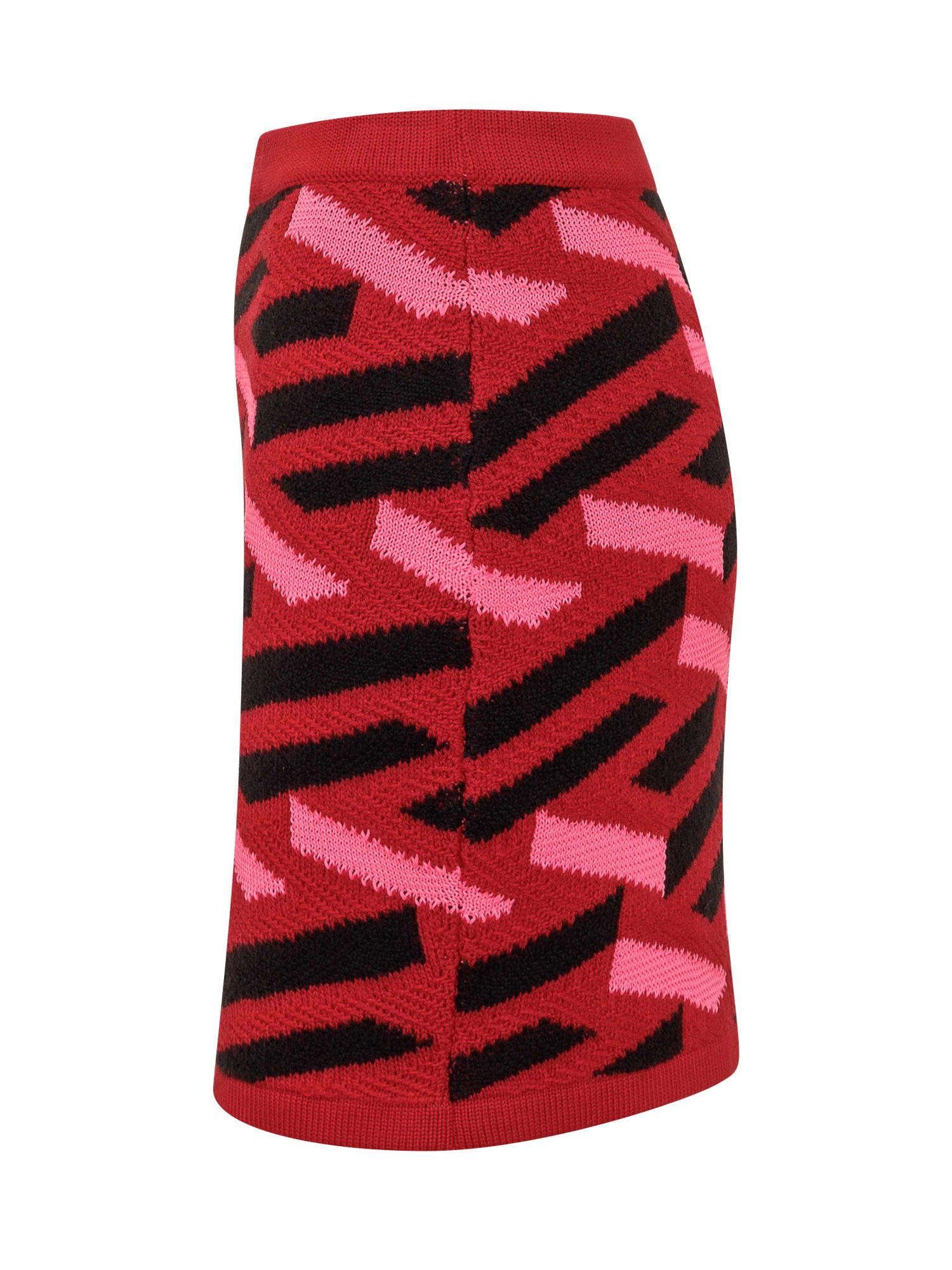 Shop Versace Knitted Skirt In Pared Red Fuxia