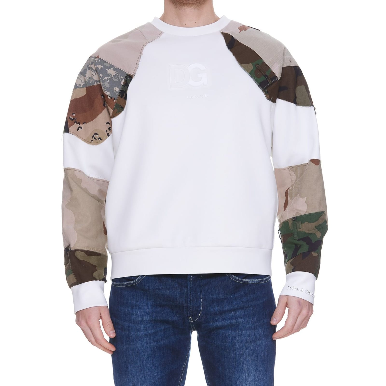 Shop Dolce & Gabbana Camouflage Sweatshirt In White