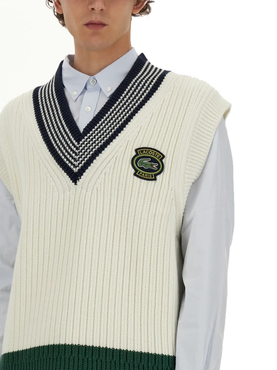 Shop Lacoste Vests With Logo In White