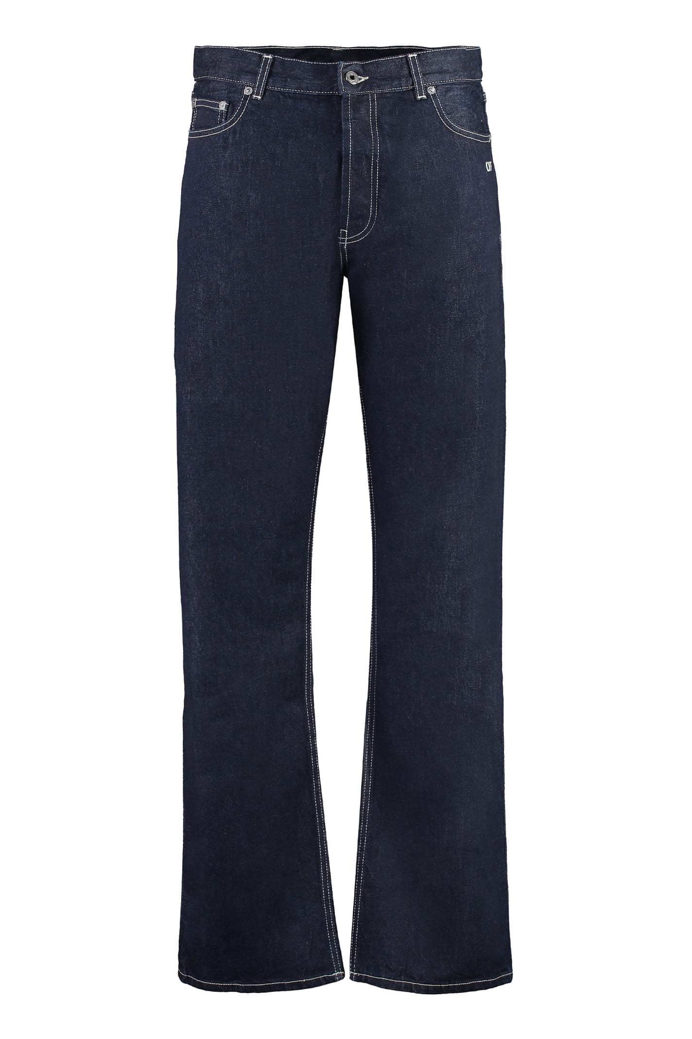 Off-white Straight-leg Trousers In Blue