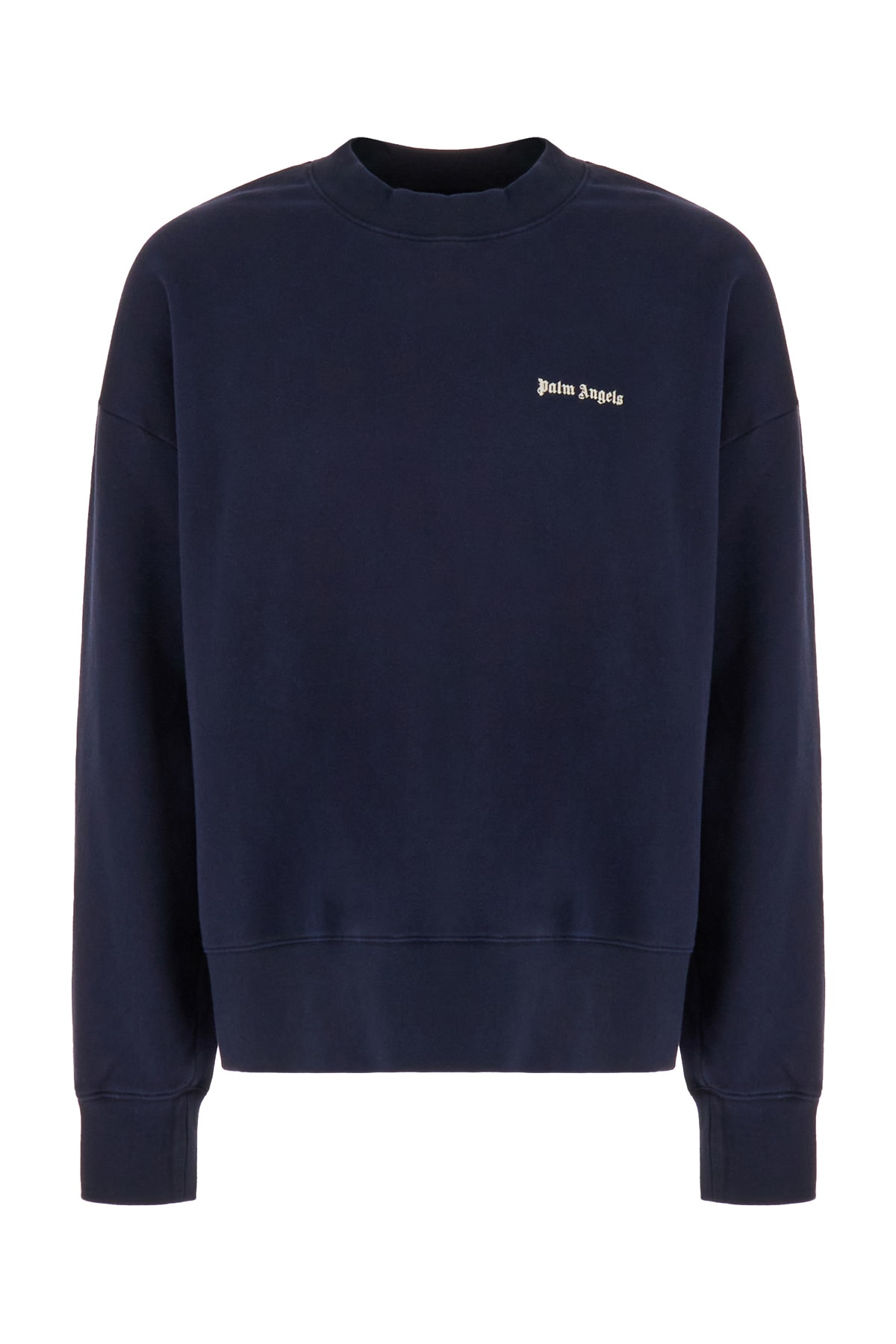 Palm Angels Navy Blue Cotton Oversize Sweatshirt In 4603