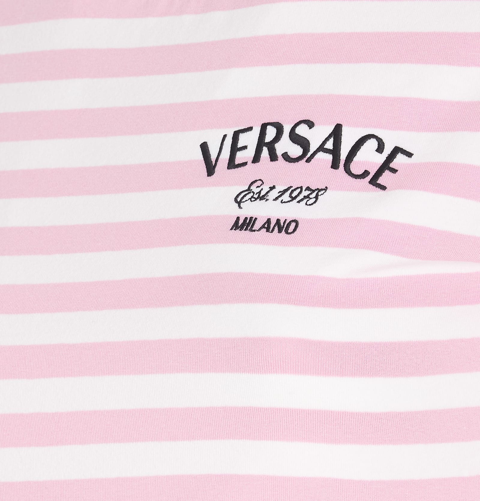 Shop Versace Nautical Stripe T-shirt In Pink