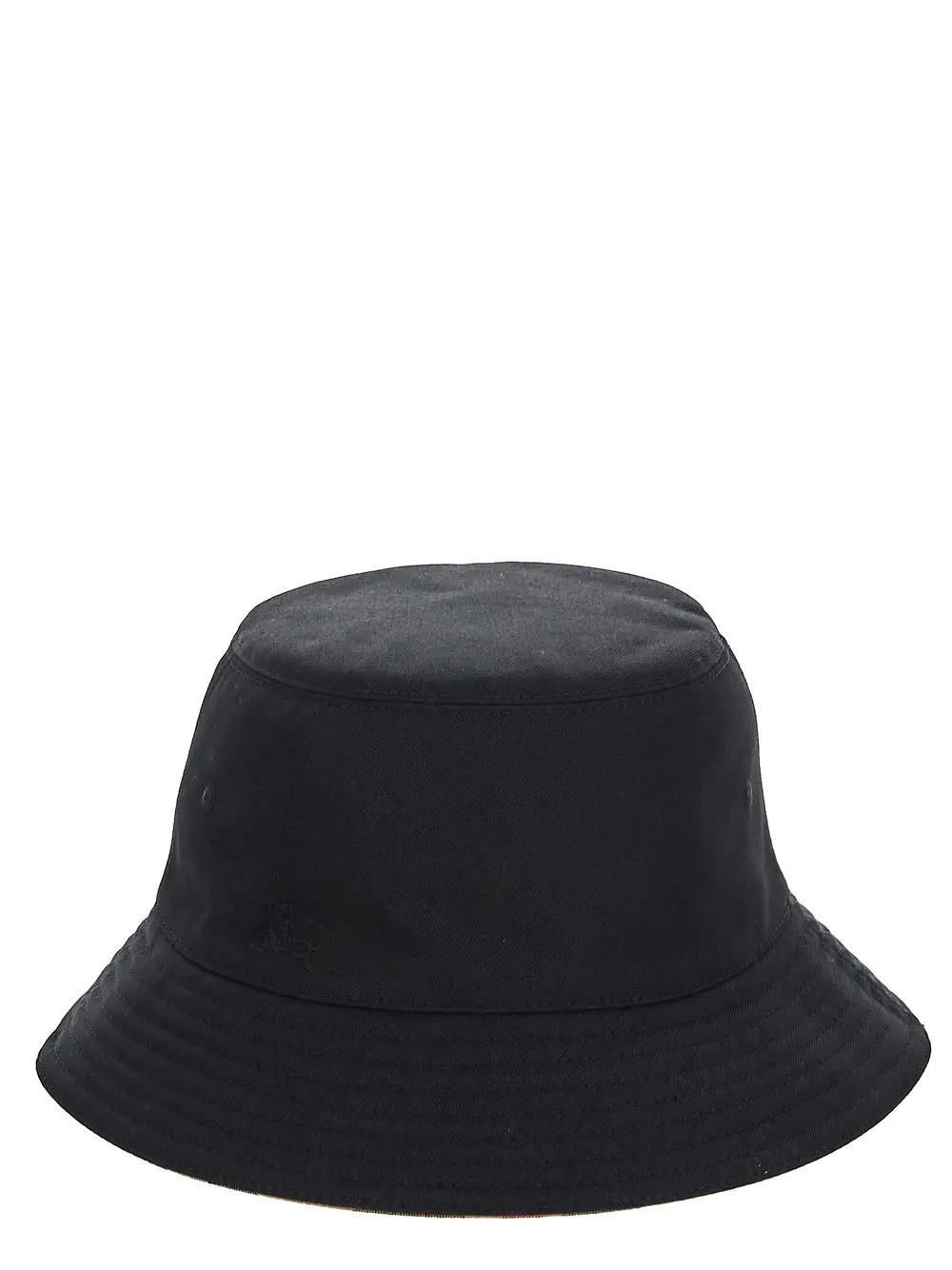 Shop Burberry Bucket Hat In Black/neutrals