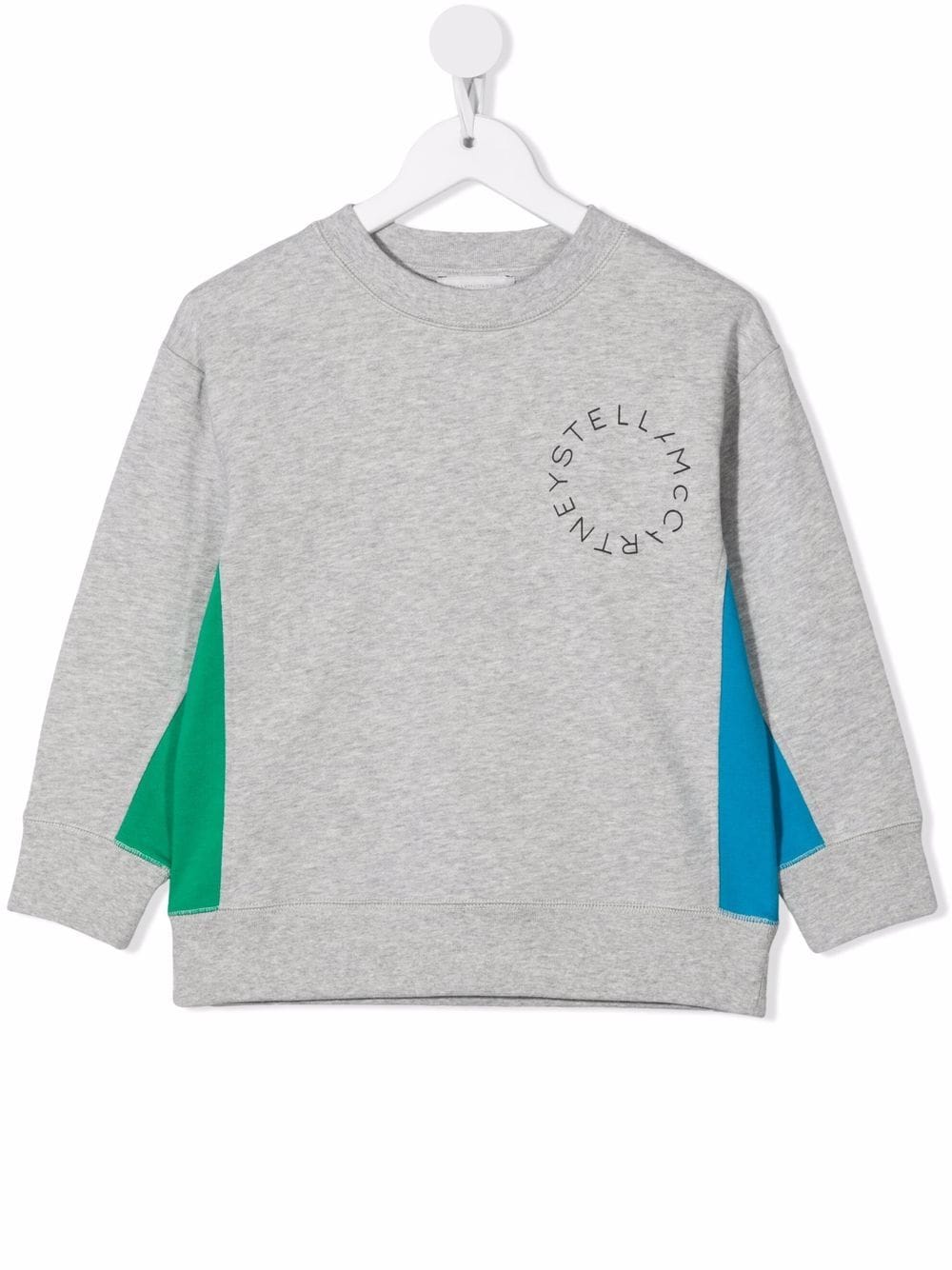 Stella McCartney Kids Grey Kids Sweatshirt With Logo And Contrast Inserts