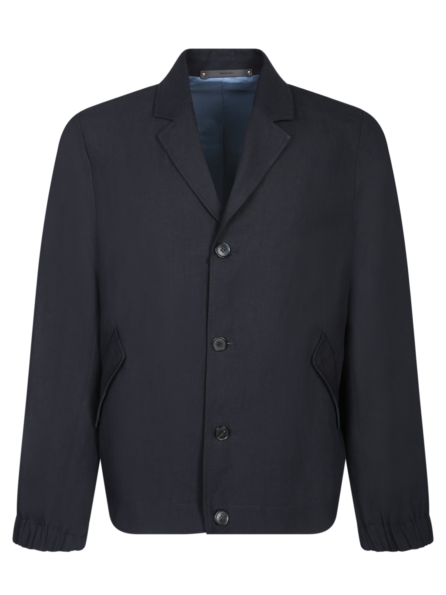 PAUL SMITH BLUE LINEN REVERE OVERSHIRT