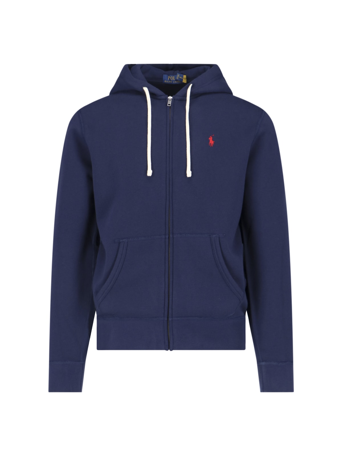 Ralph Lauren Zip Logo Hoodie In Blue