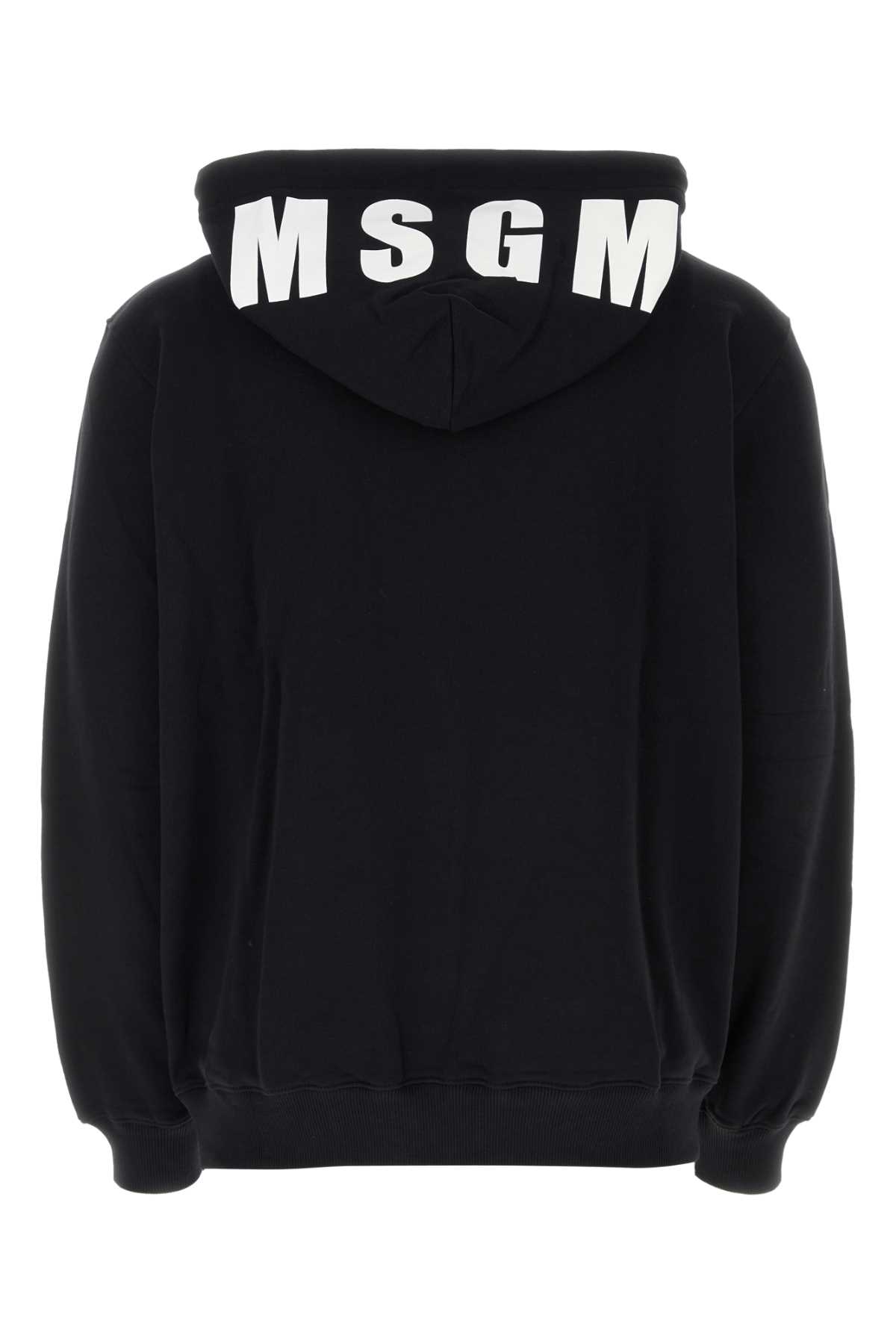 Msgm Black Cotton Sweatshirt In Black99