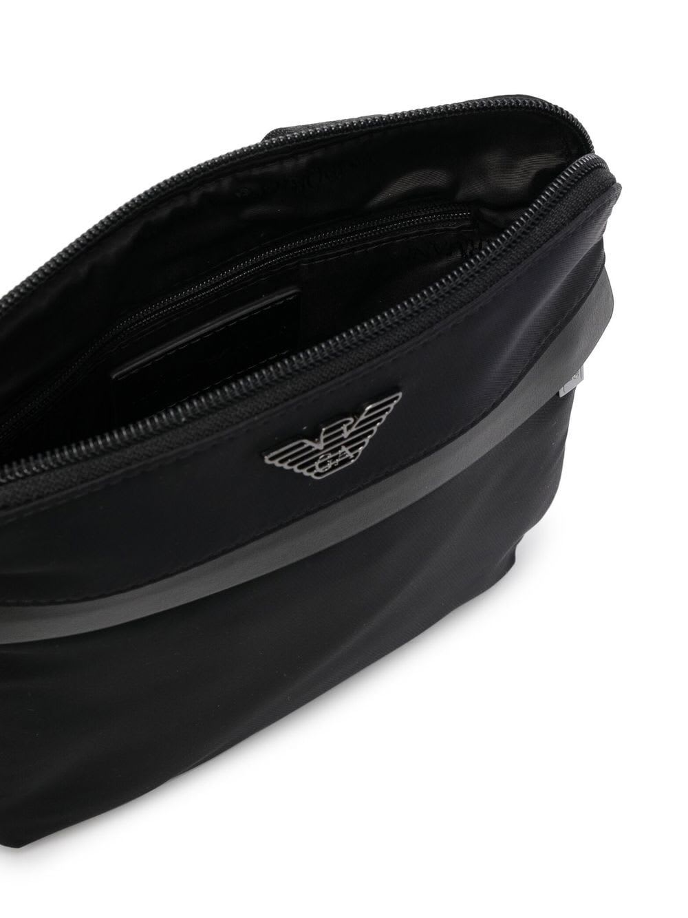 Shop Emporio Armani Small Flat Messenger Bag In Dark Olive Black