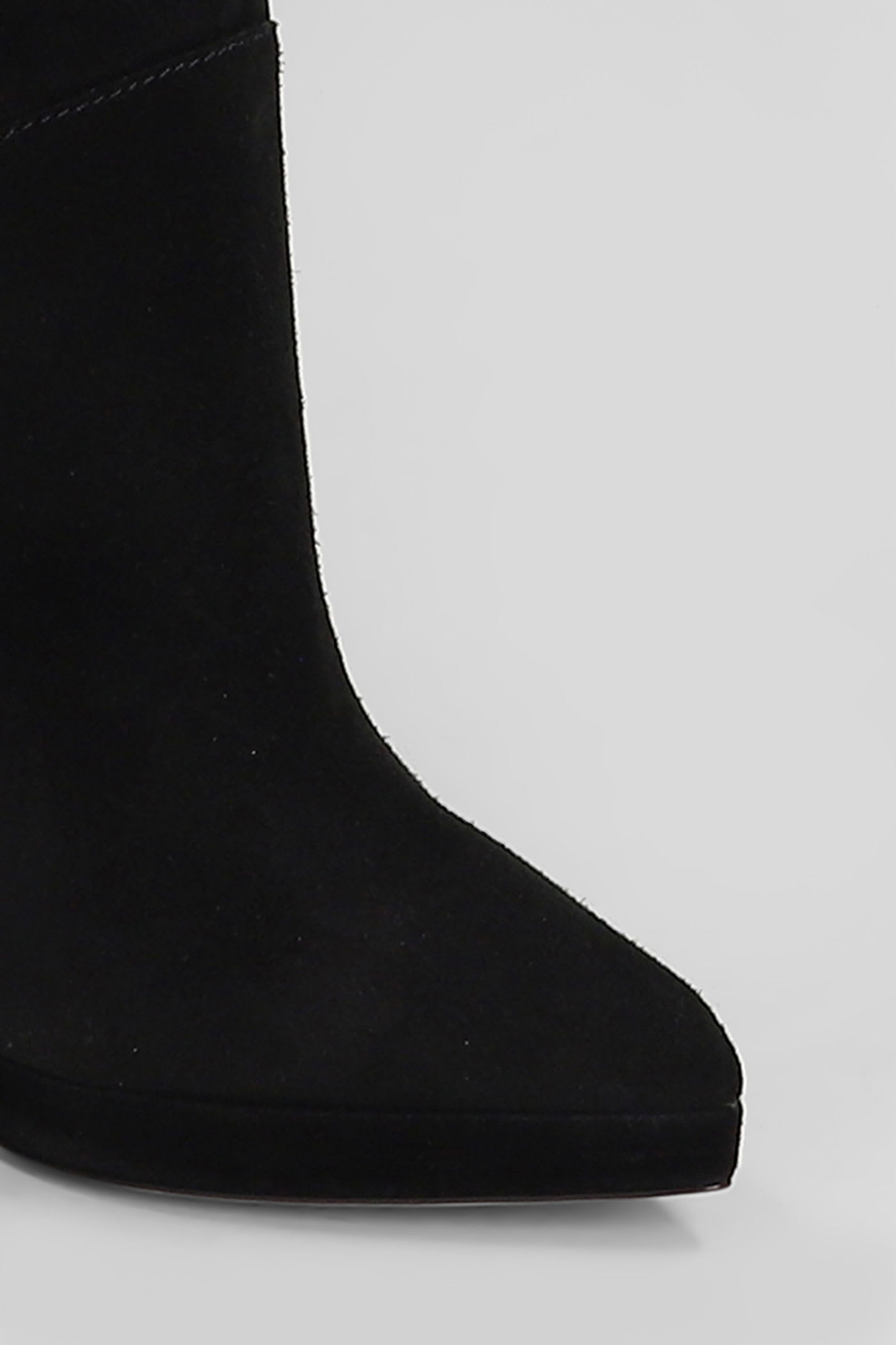 Casadei 100mm Suede Knee-high Stiletto Boots In Black