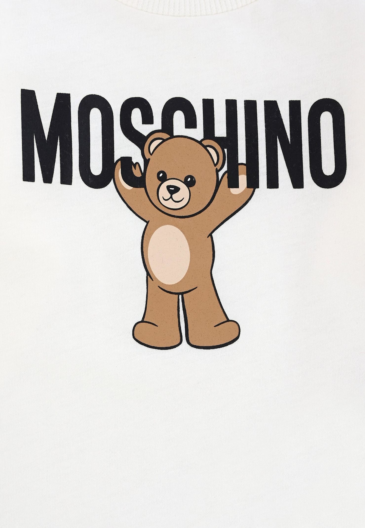 Moschino Ivory T-shirt For Babykids With Teddy Bear In White