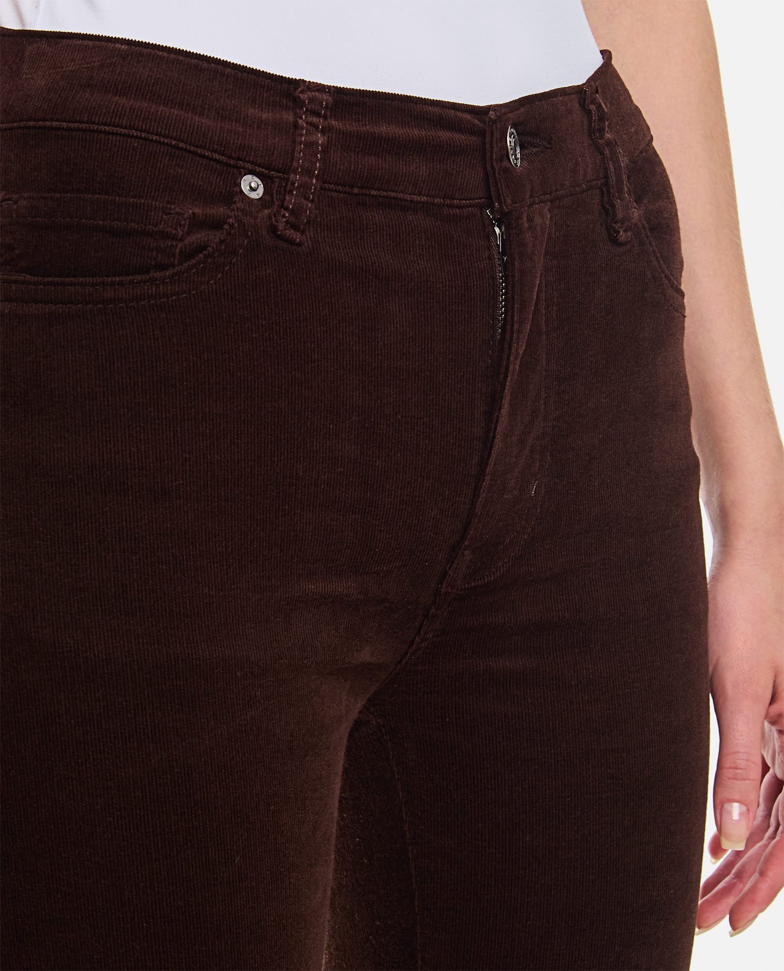 Shop Frame Le Easy Flare Denim Pants In Brown