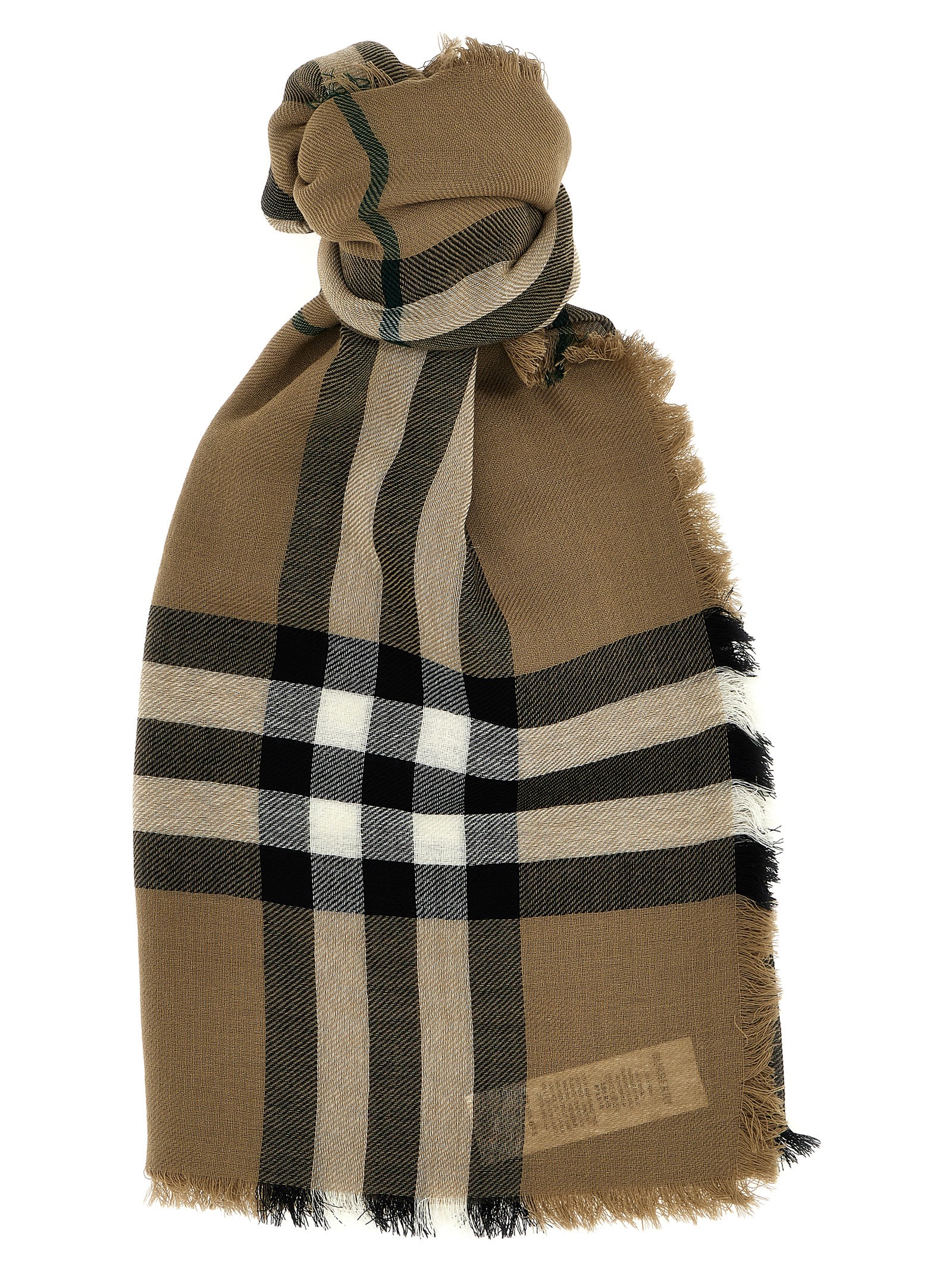 Shop Burberry Check Scarf In Multicolor