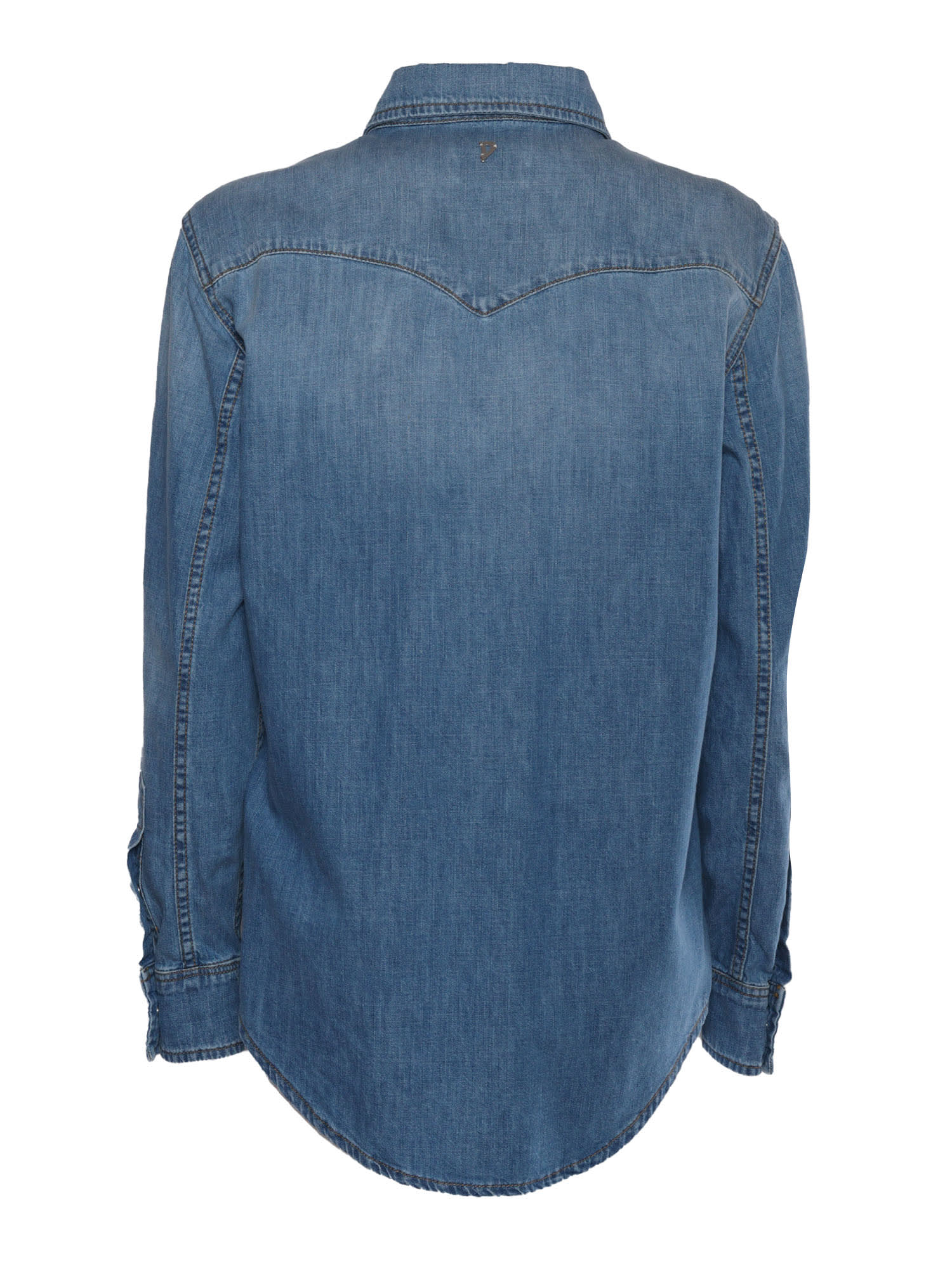 Dondup Denim Shirt With Button-up Front And Chest Pockets In Blue