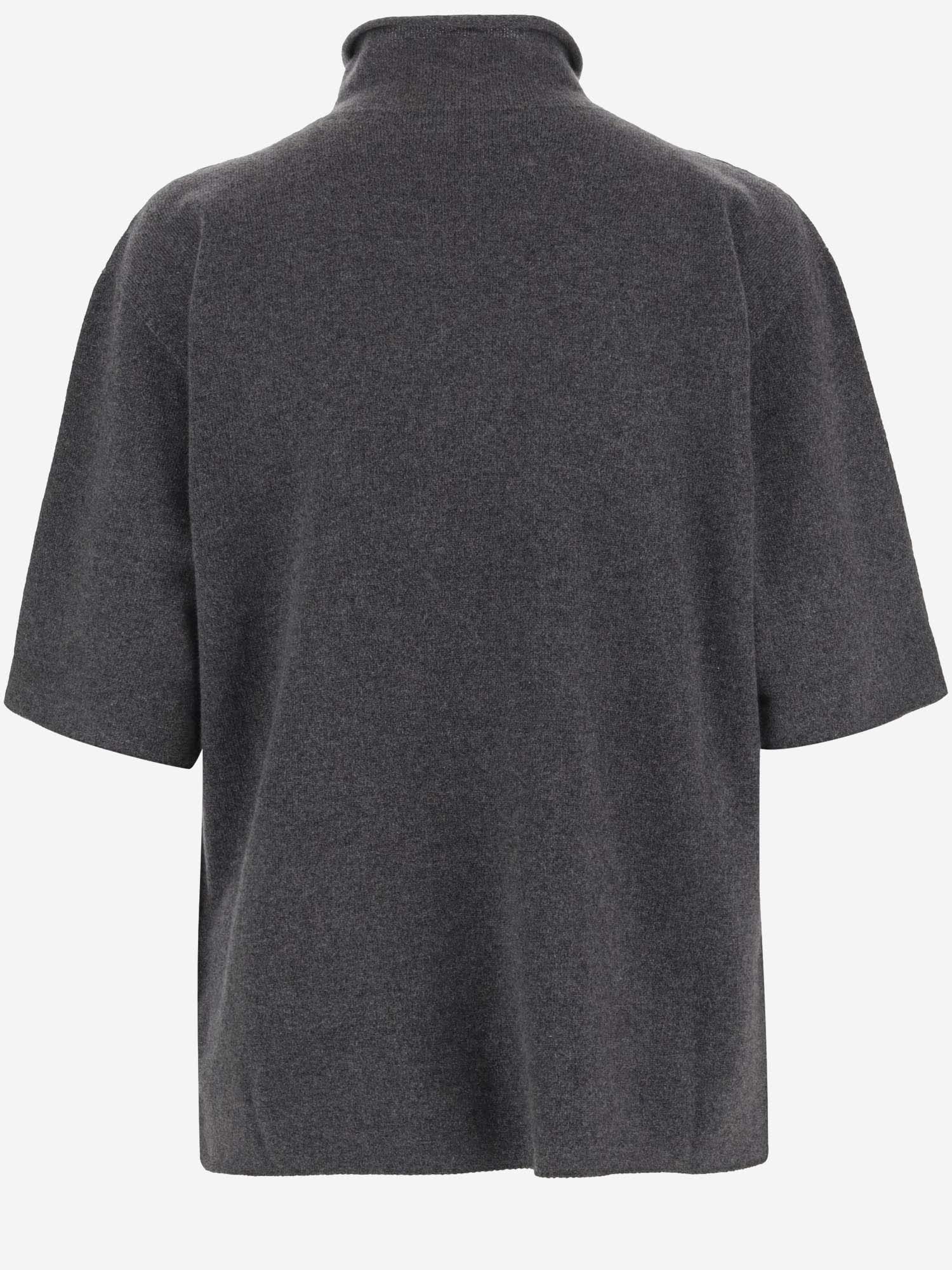 Shop Jil Sander Cashmere Short Sleeve Pullover In Grey