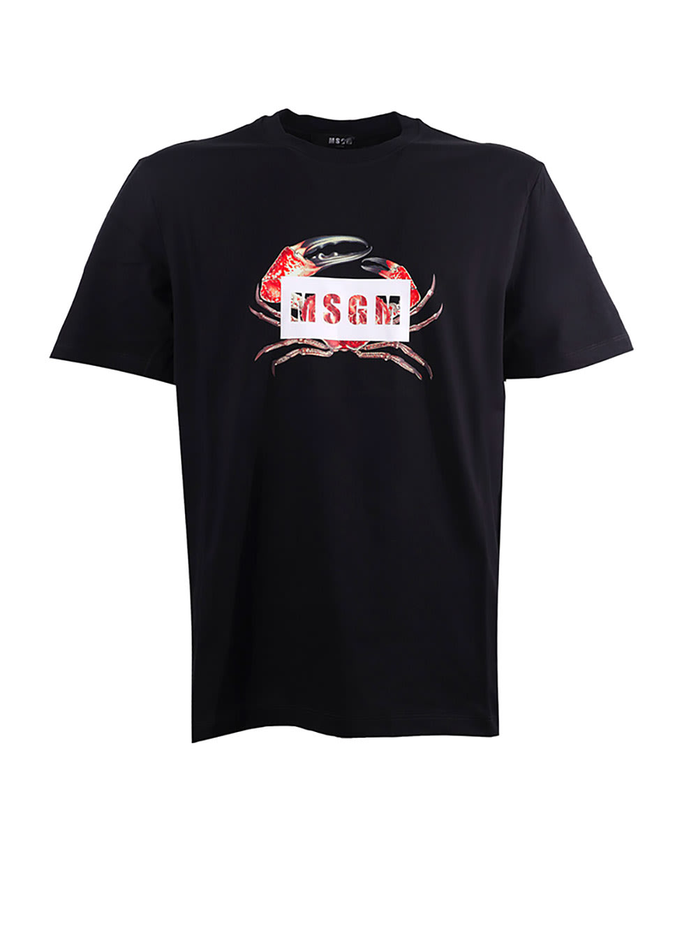 T-shirt With Msgm Box Logo And crab Print