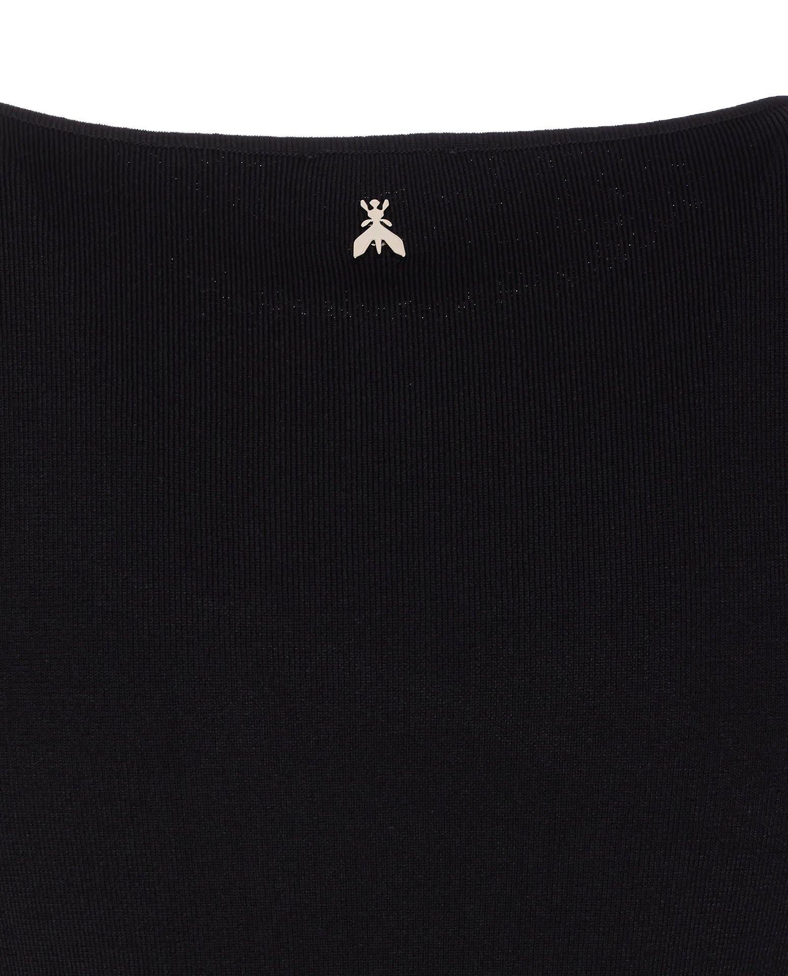 Patrizia Pepe Fitted Black Sweater With Eyelet Belt In Black