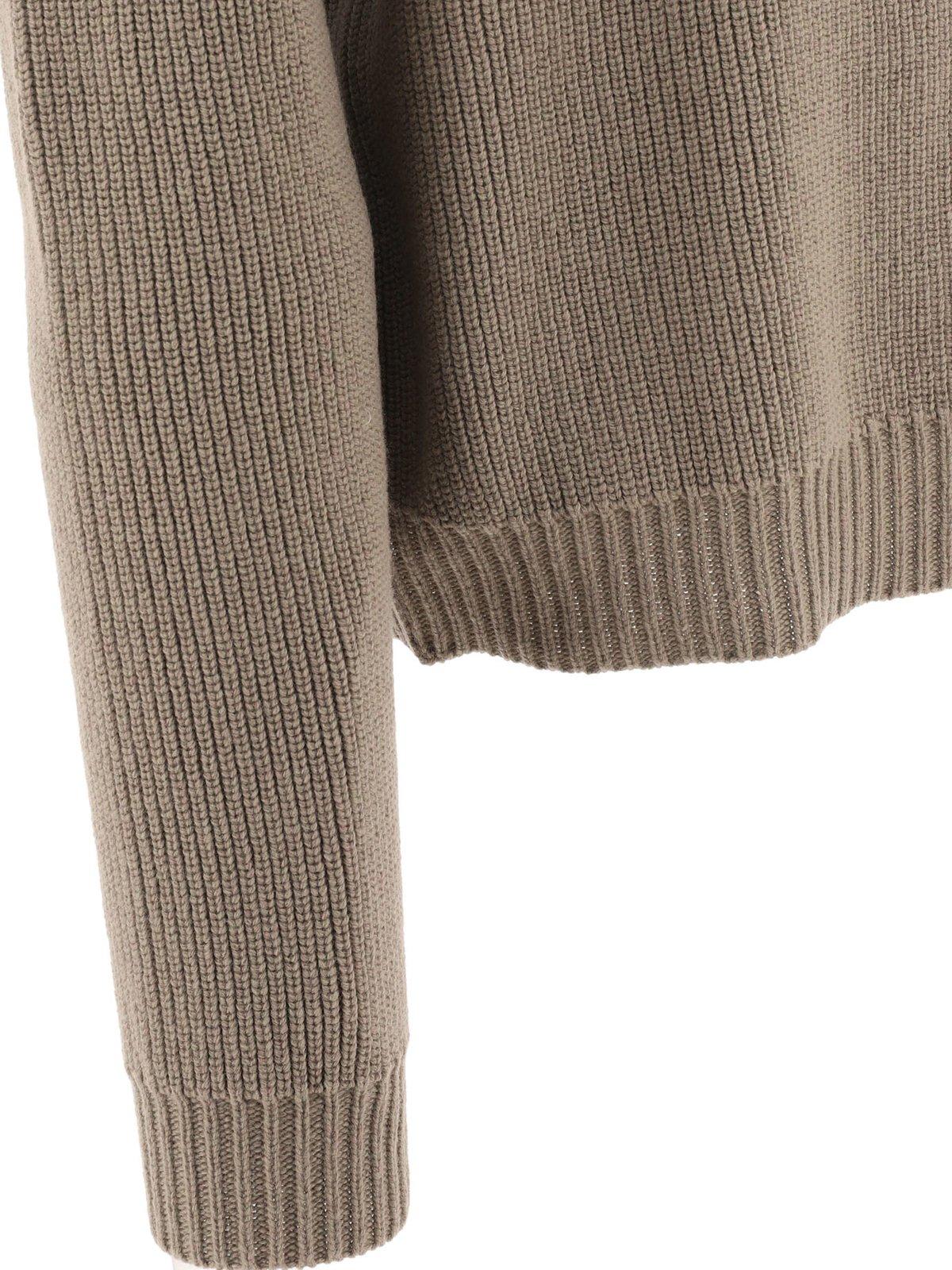 Shop Rick Owens Ribbed Knit Turtleneck Sweater In Powder