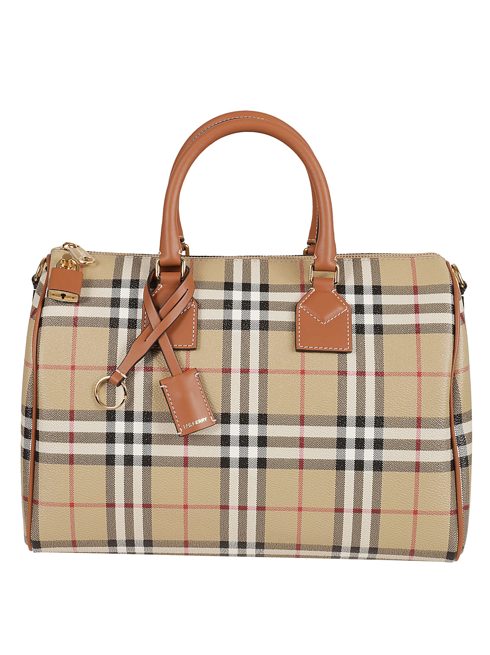 Shop Burberry Bowling Tote In Brown