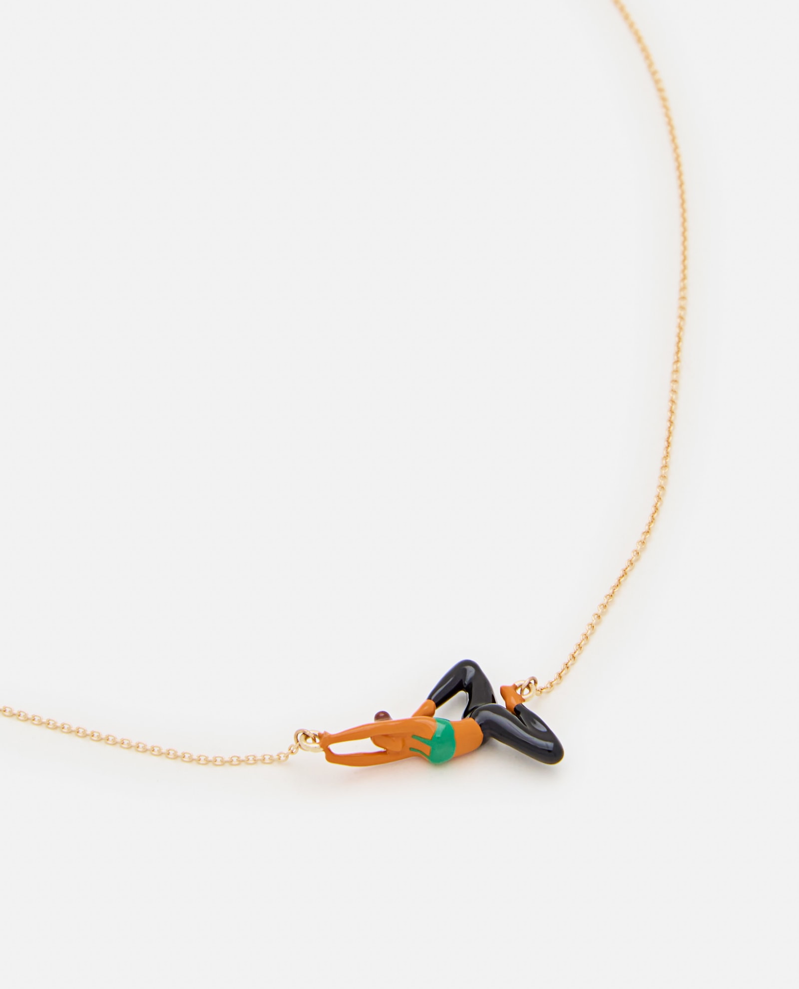 Shop Aliita 9k Gold Yoga Necklace In Multicolour