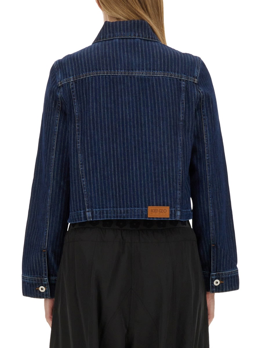 Shop Kenzo Cropped Jacket In Denim