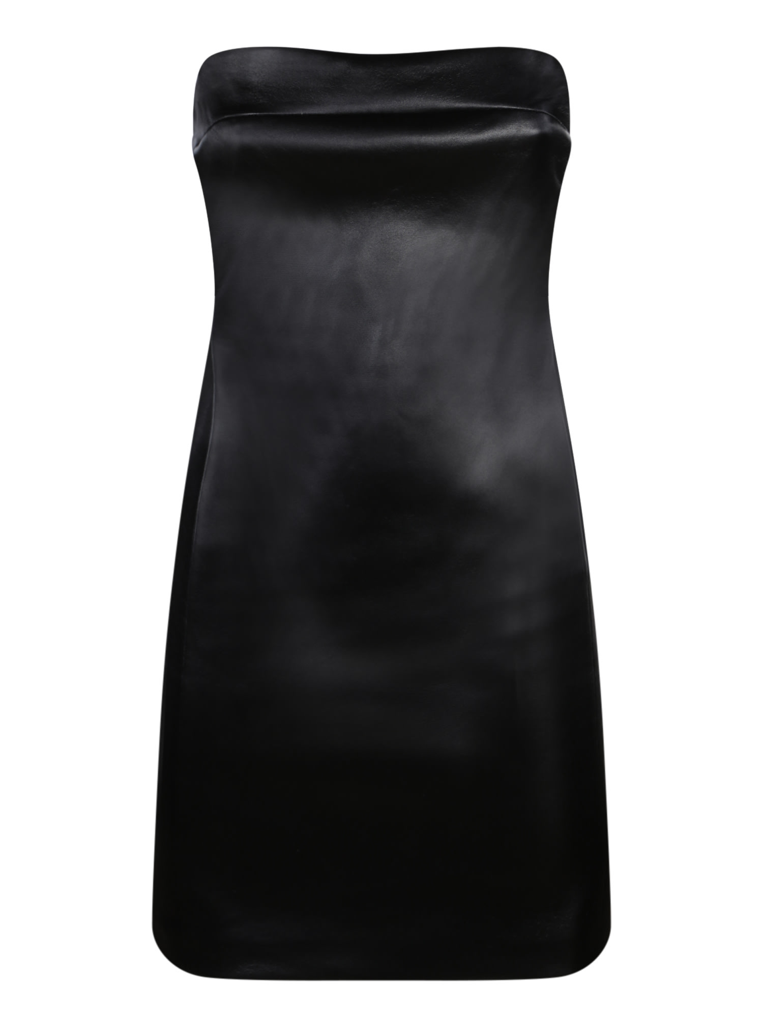 Black Vegan Leather Bustier Mini Dress