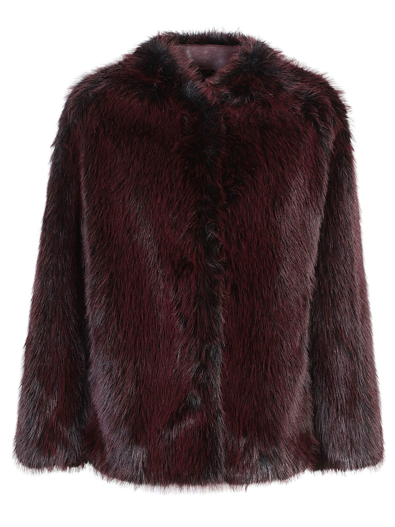 Patrizia Pepe Faux Fur Coat In Purple